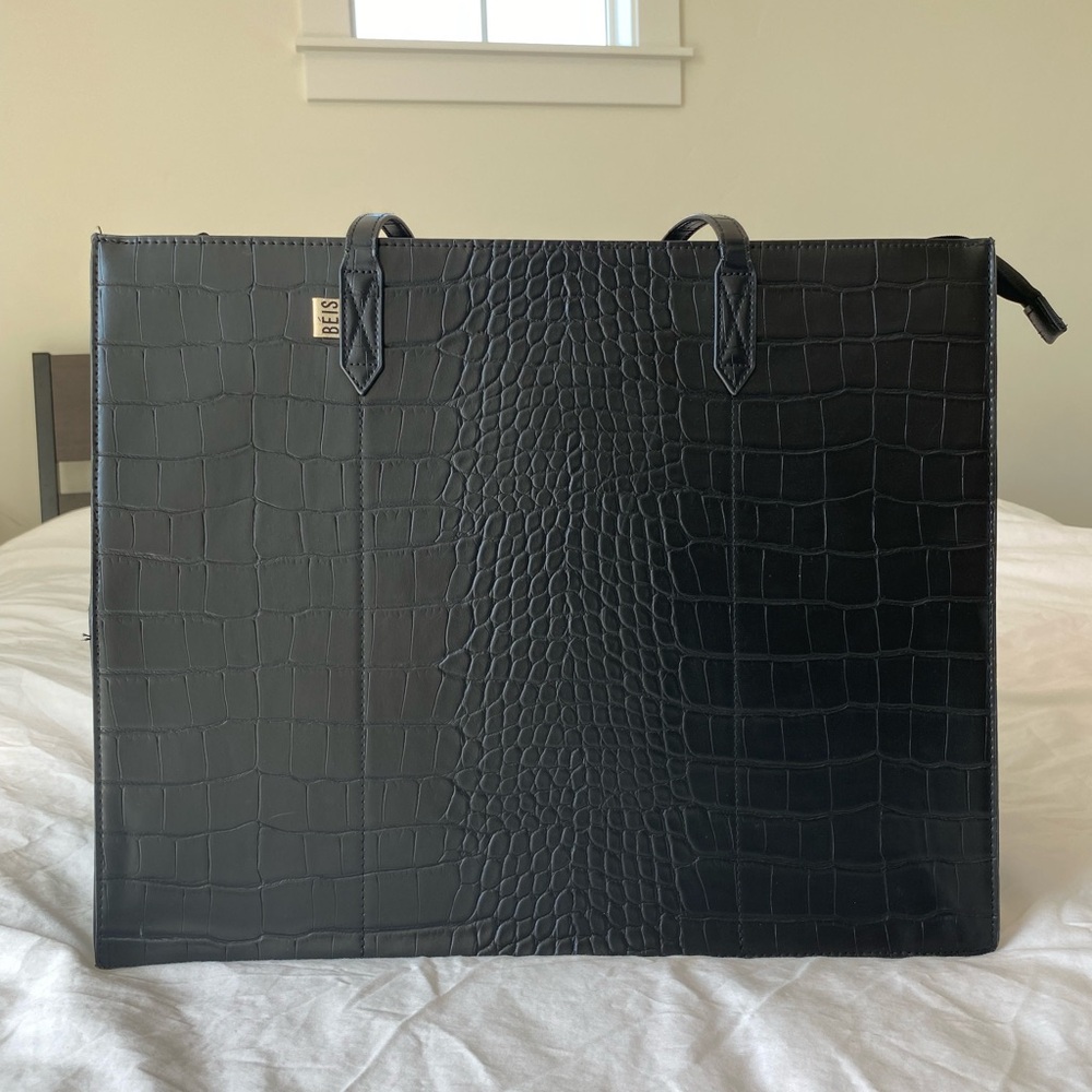 BEIS Large Work Tote Bag - Black Croc